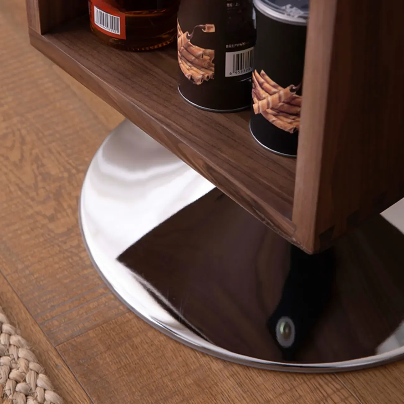Timeless Rectangular Wooden 360° Rotating Side Table