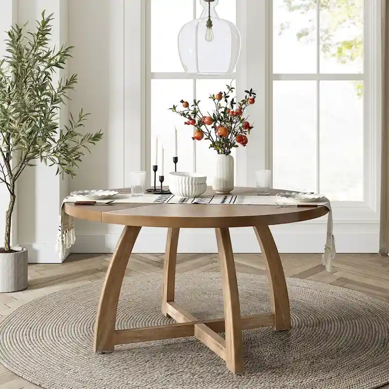 Bryan Mid-century Modern 54 Solid Wood Round Dining Table
