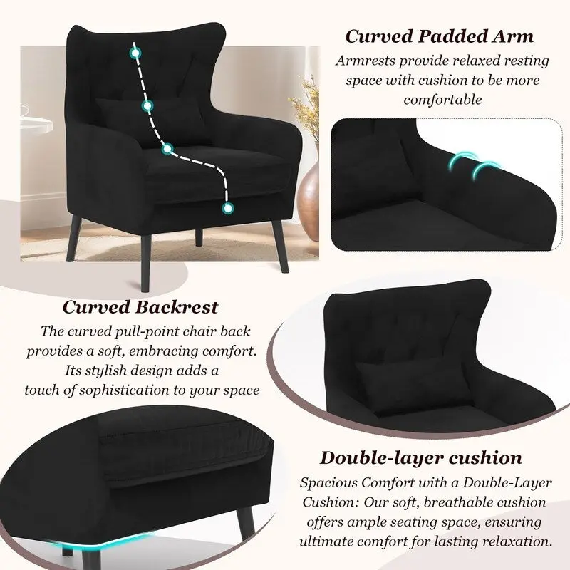 2-Piece Modern Velvet Living Room Couch Set Upholstered