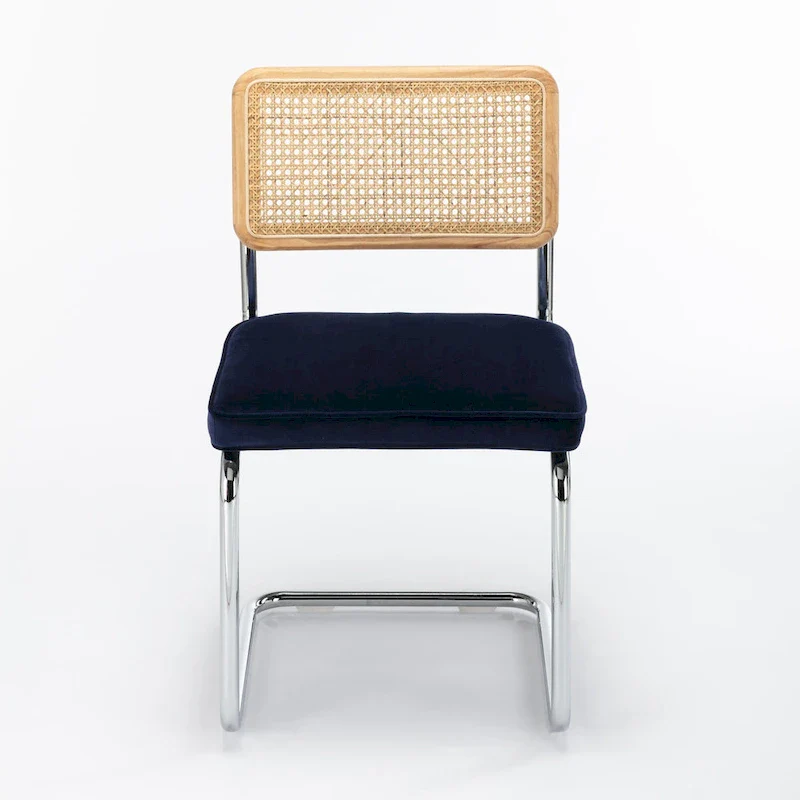 Latham Cane Back Velvet Side Chair (Set of 2)