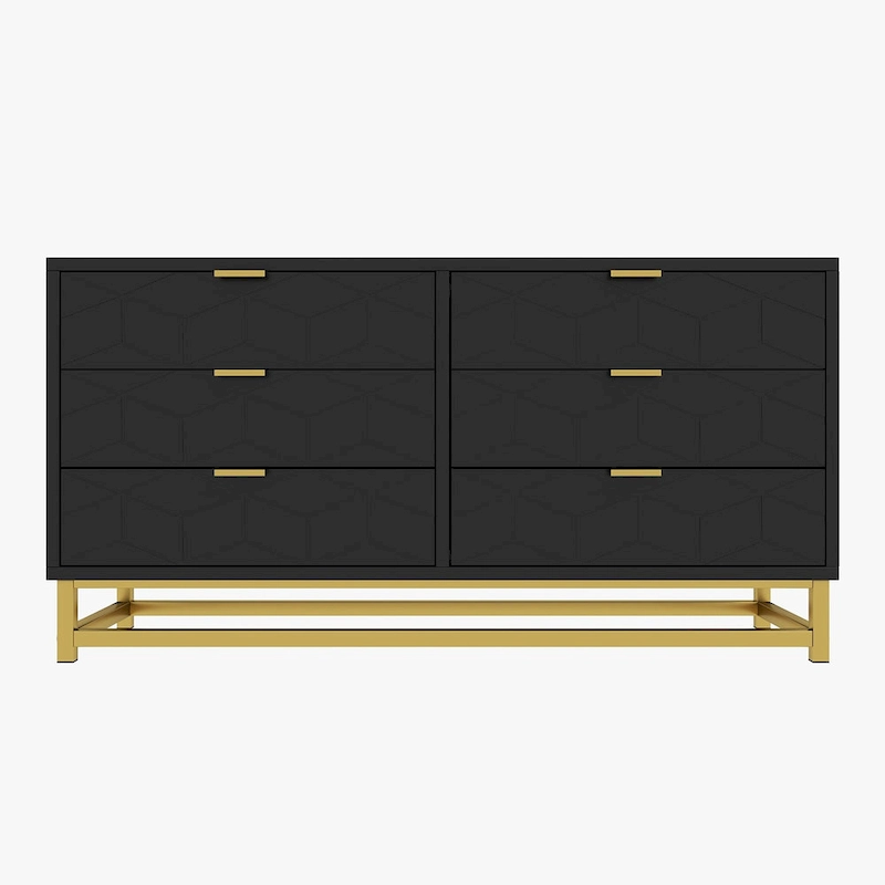 6 Drawer Dresser, with Metal Legs
