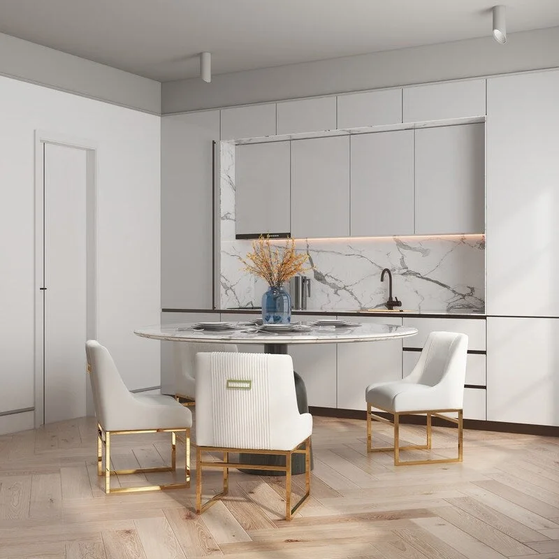 SEYNAR Contempoary Velvet Dining Chair with Metal Frame Legs, set of 4