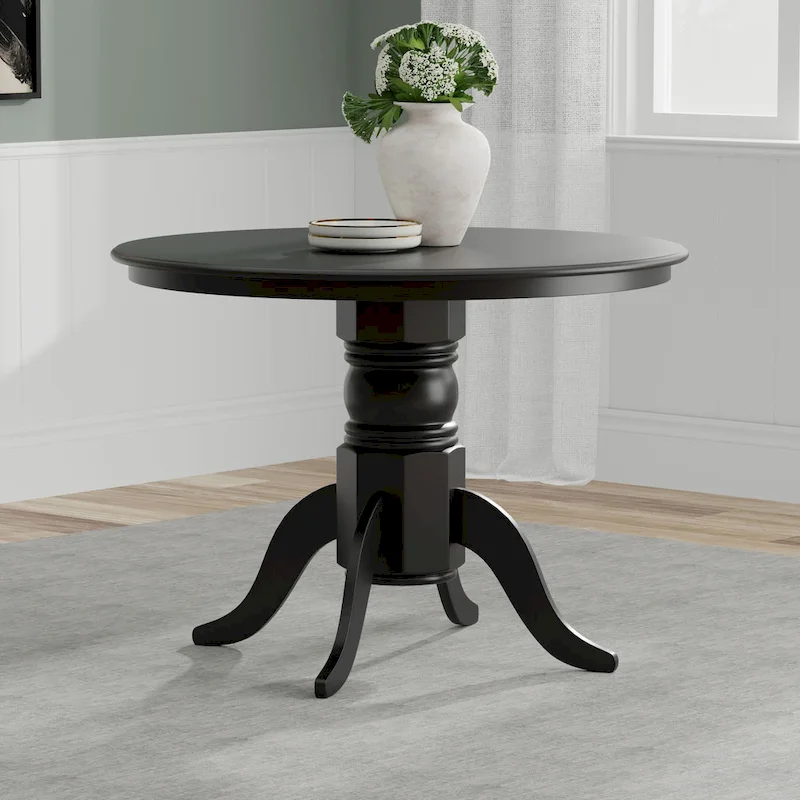 Natural Wood Round Pedestal Dining Table - 42