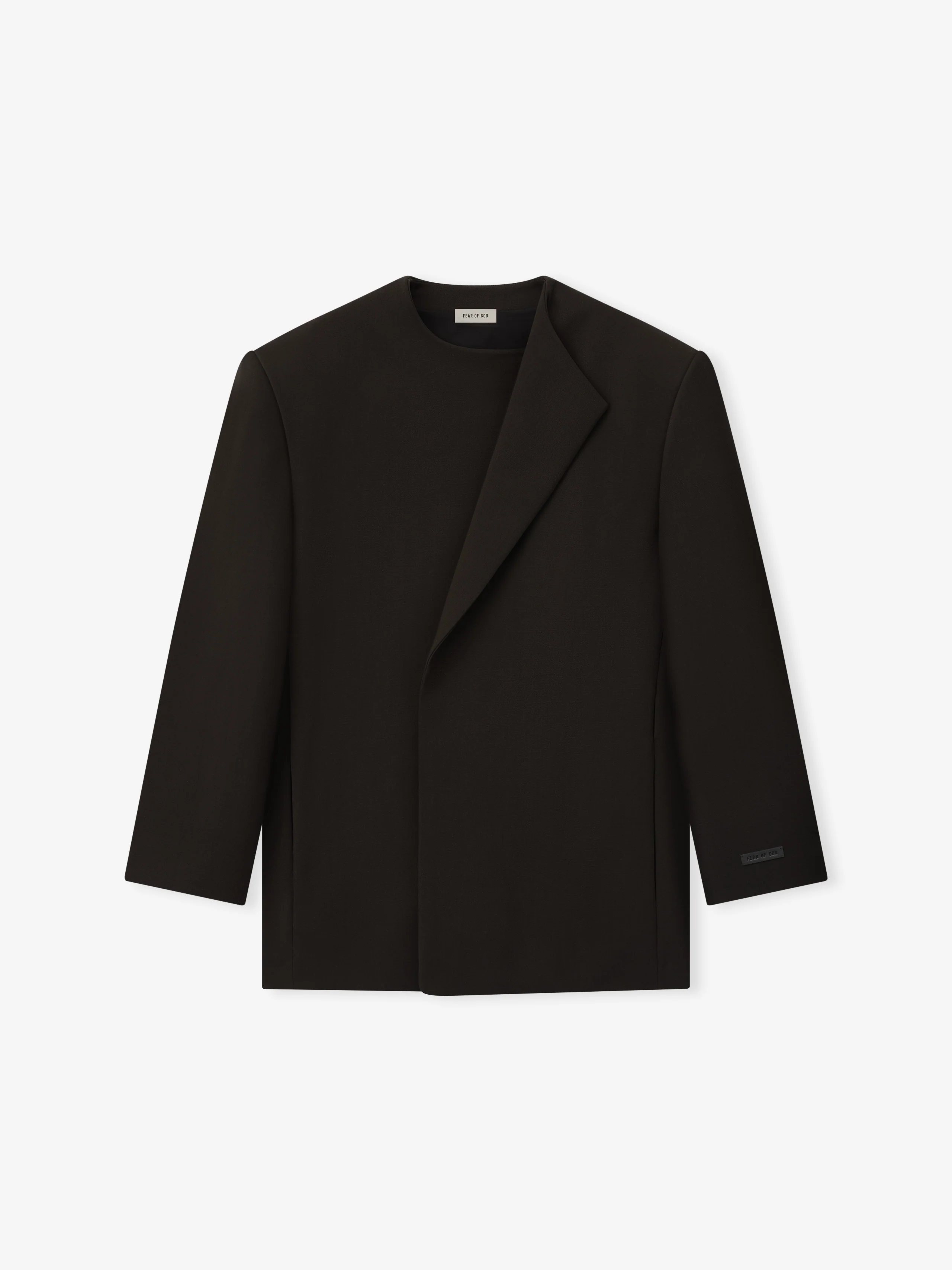 Double Weave Wool Crewneck Jacket