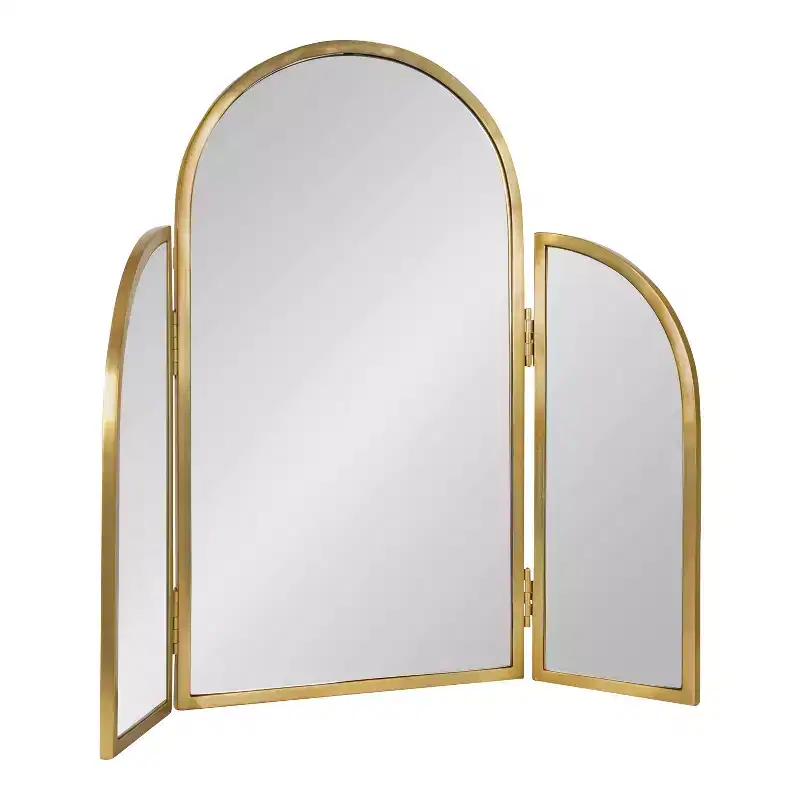 28"x28" Amoli Tripod Arch Mirror Gold - Kate & Laurel All Things Decor: Modern Style, Wall Mounted, No Assembly Required