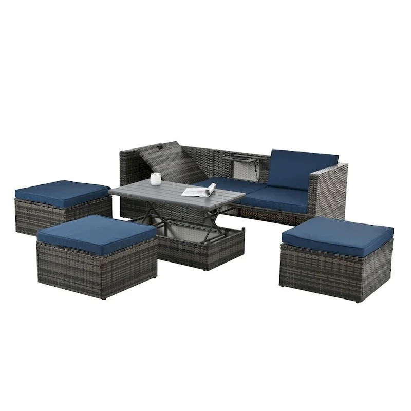 5 Set Seasonal PE Wicker Furniture