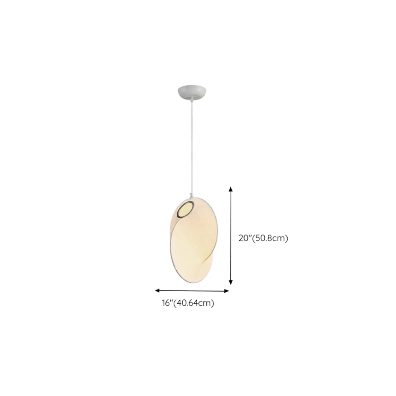 Modern White Fabric Adjustable Living Room Pendant Light