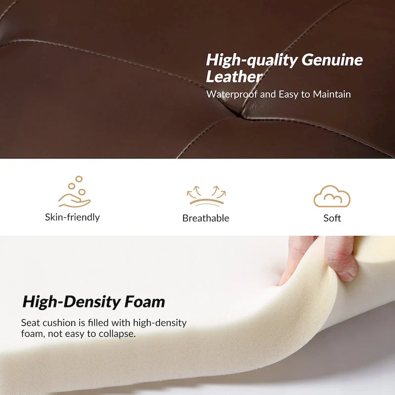 Elizabeth Mid-century Genuine Leather Arm Chair Set of 2 by HULALA HOME