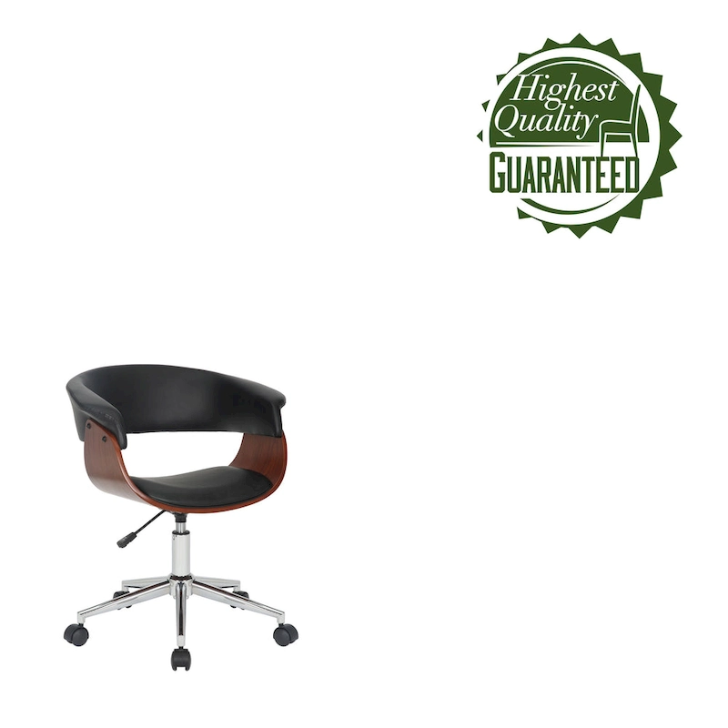 Carson Carrington Sauoarkrokur Faux Leather Office Chair with Chrome Base