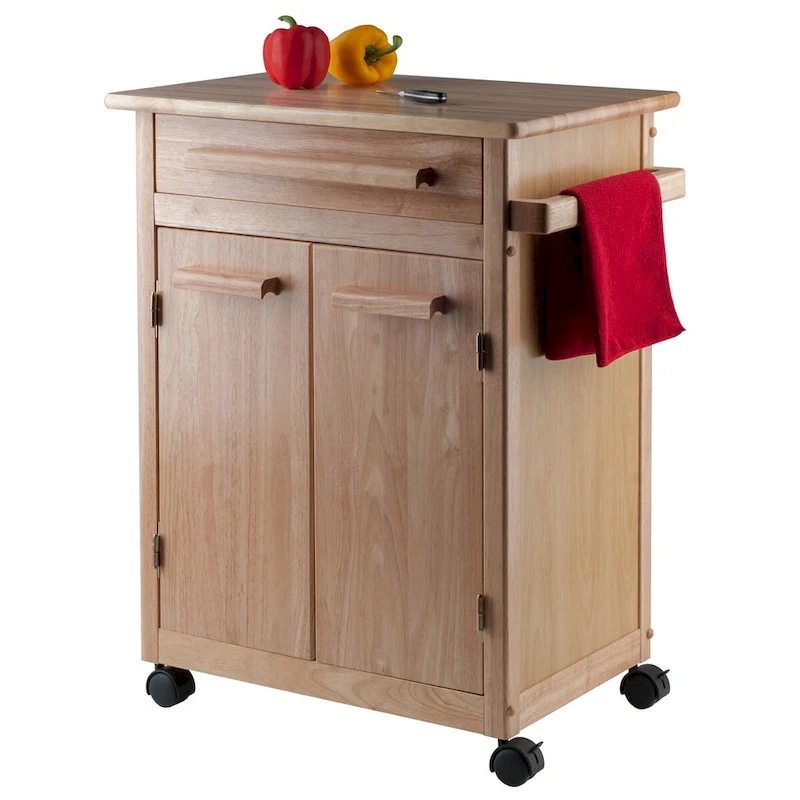 Hackett Kitchen Cart, Natural - 26.9 x 18.2 x 34.3 inches