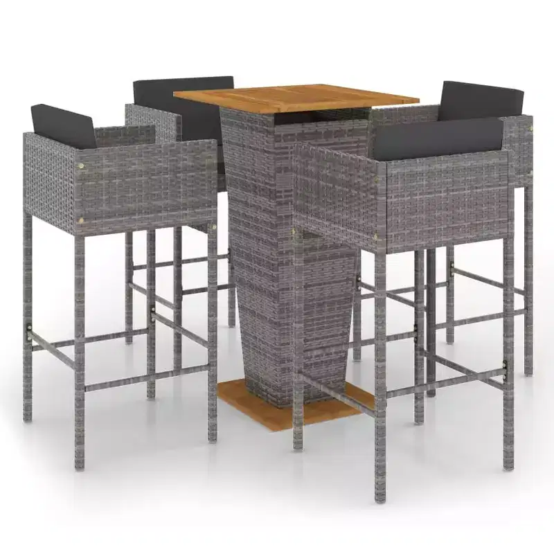 vidaXL Garden Bar Set with cushions