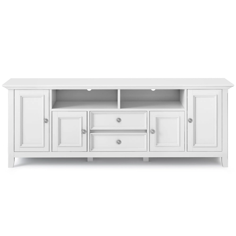 WYNDENHALL Halifax 72 inch Wide Solid Wood Transitional TV Stand - 72 w x 19 d x 26  h