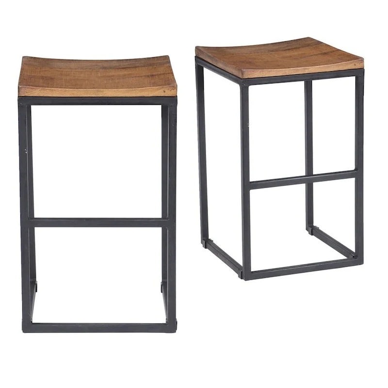 Carbon Loft Jarrell Wood and Iron Backless Stool