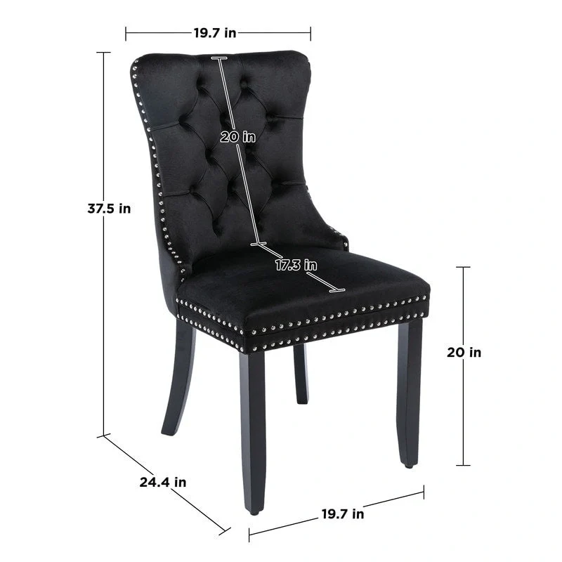 Solid Wood Velvet Upholstered Dining Chair