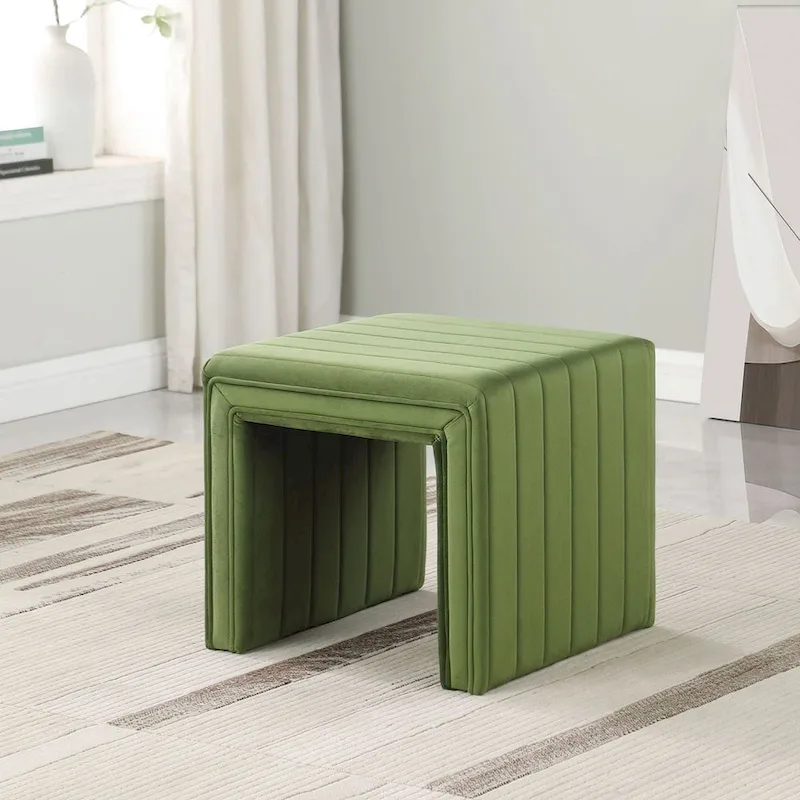 HomePop Modern Channel Ottoman