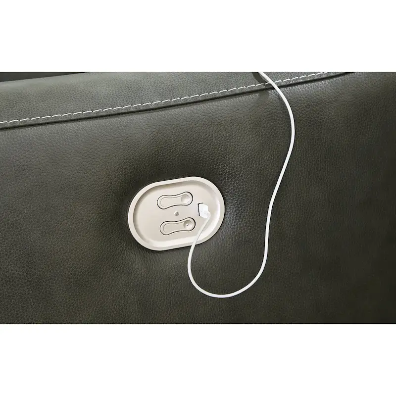 Center Line Dark Gray 7-Piece Power Reclining Sectional - 138.25W x 138.25D x 35H