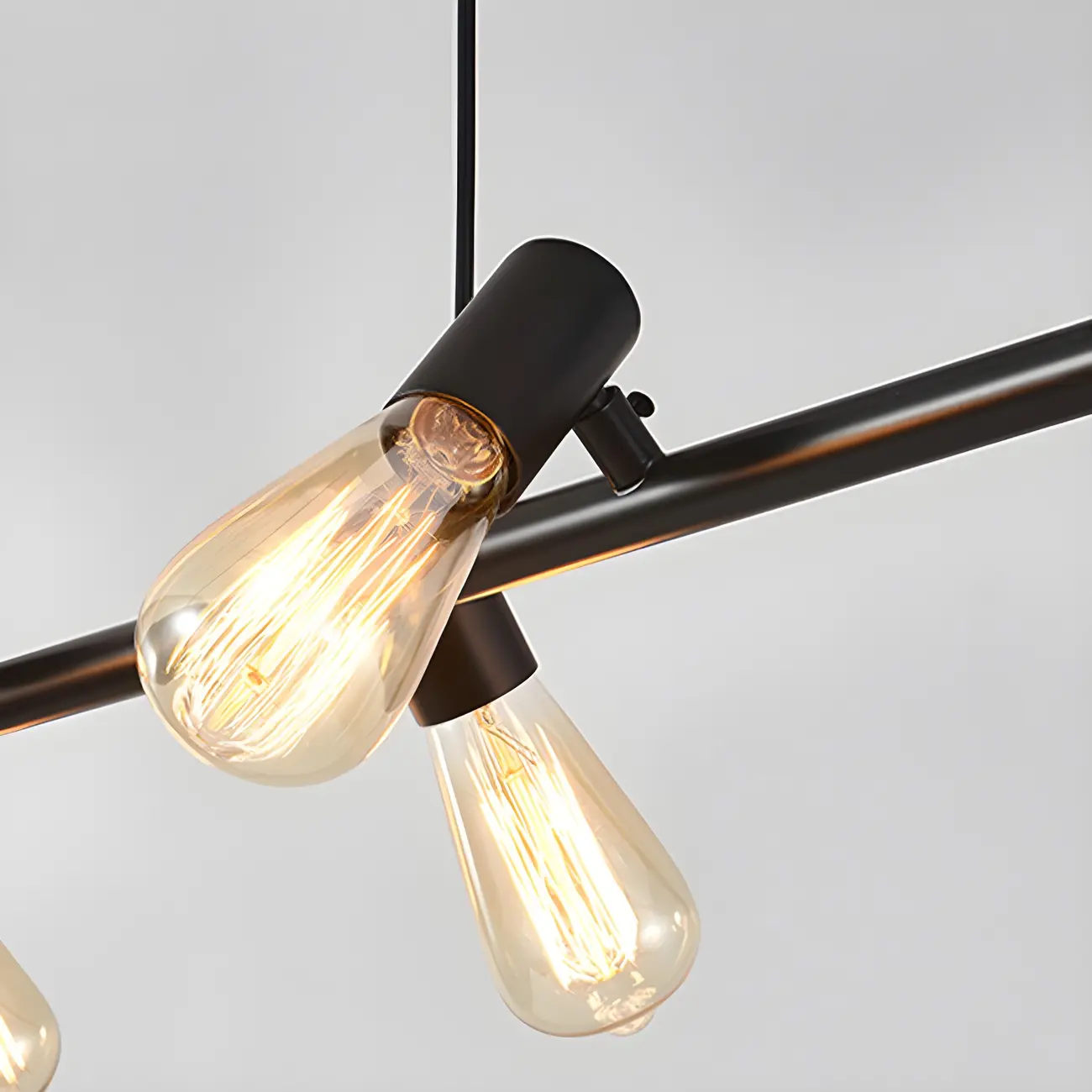 Industrial Black Multi-Light Cluster Pendant Light