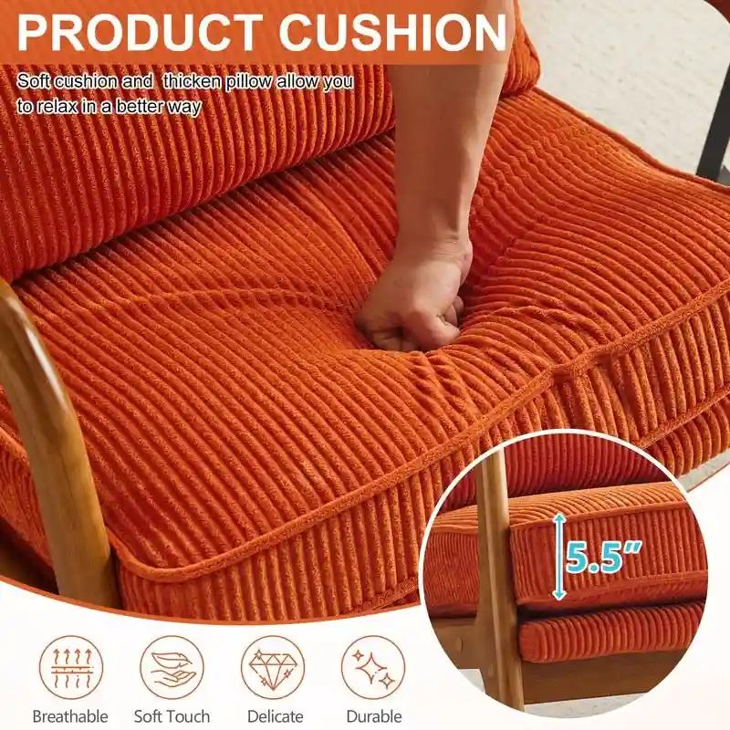 Upholstered Linen Blend Accent Chair