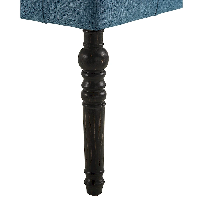 Copper Grove Sens Tufted Tan Fabric Dining Bench with Turned Legs