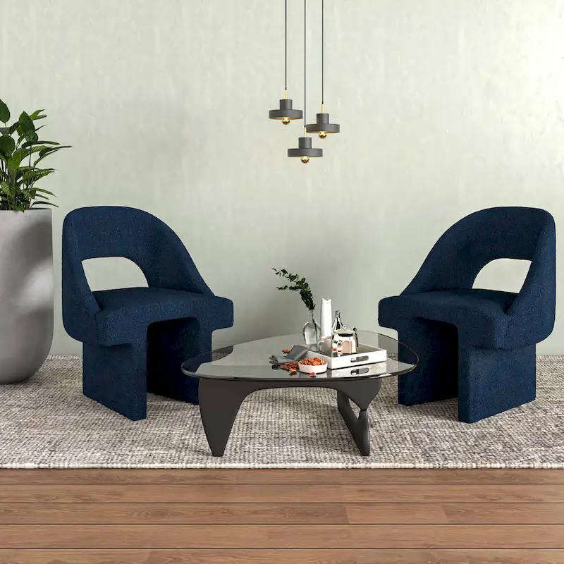 Boucle Modern Elegant Upholstered Accent Chair with MDF Wood Frame for Home Office Living Room & Bedroom