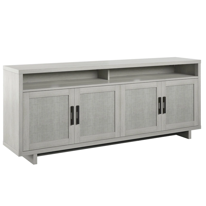 TV Stand for TVs up to 80 with Linen Doors