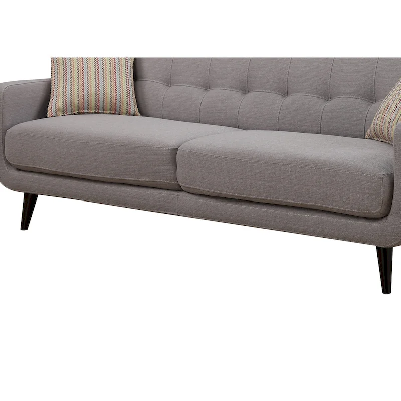 Crystal Mid-Century Modern Grey Sofa