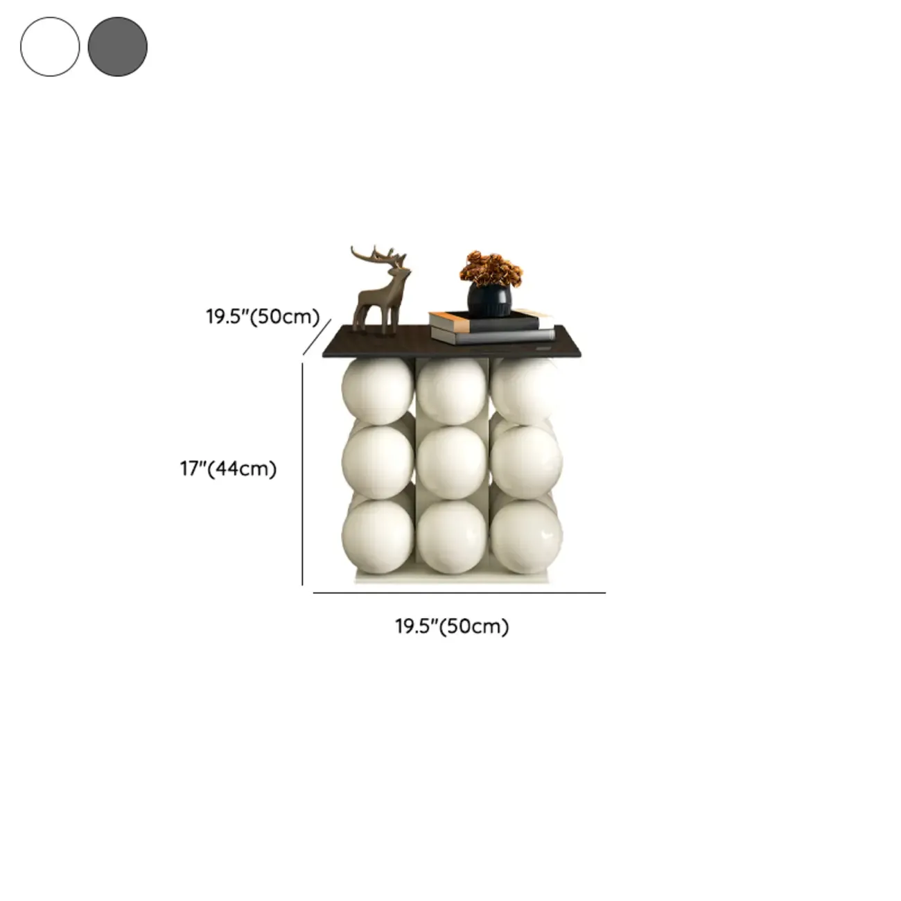 Artistic Modern Pedestal Metal Side Table with Stone Top