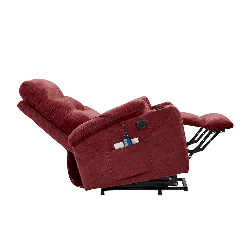 Electric Power Lift Recliner with Massage, Heat, and Convenient Features