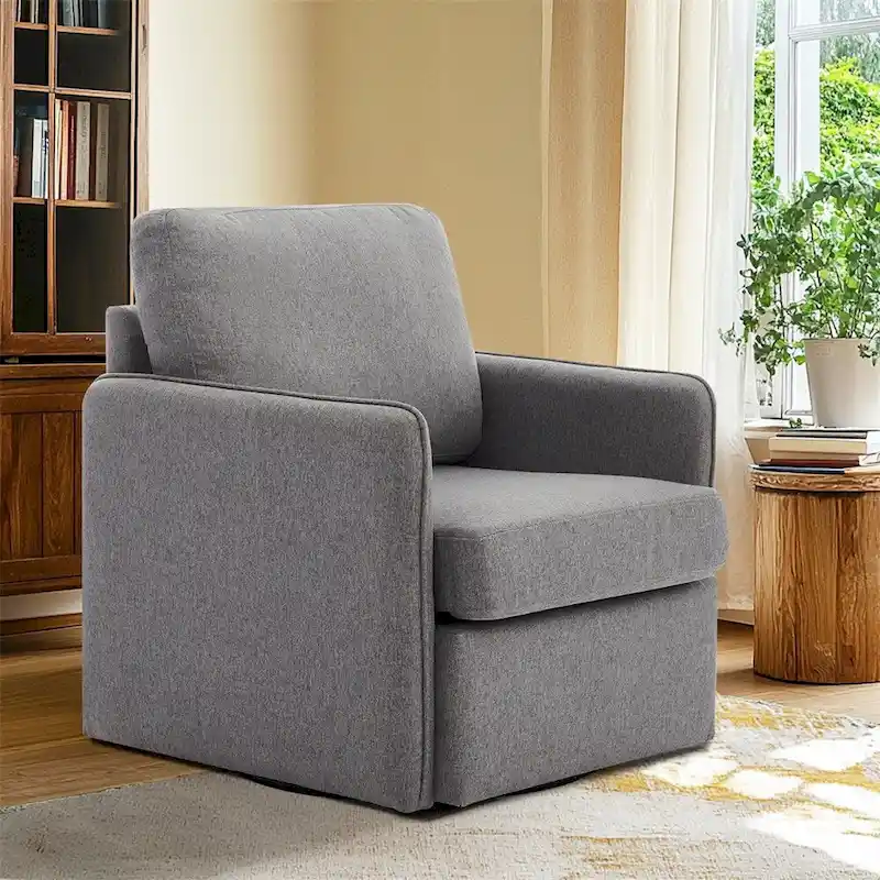 360° Swivel Accent Chair with Storage | Single Sofa Armchair, Modern Living Room