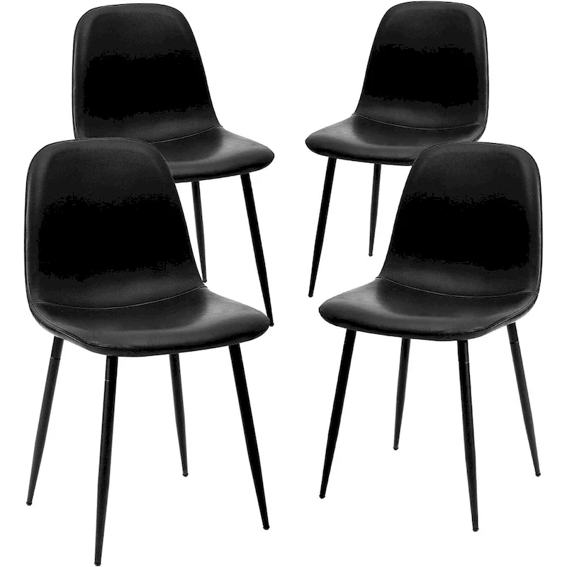 Modern Upholstered Dining Chair in Faux Leather