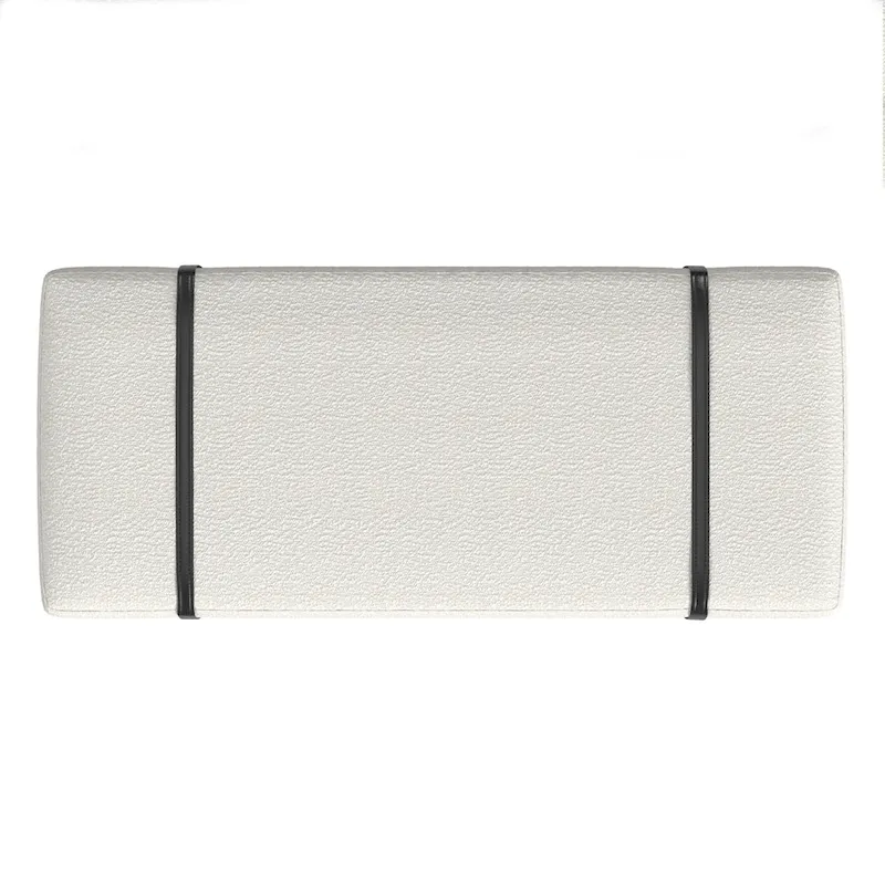 HomePop upholstered Bench with Metal Base - Cream Boucle