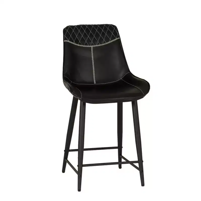 Linon Elder Upholstered Counter Height Barstool Black