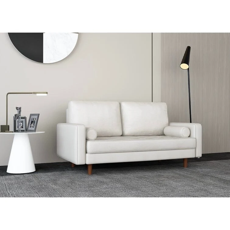 70  Upholstery Leather Square Arm Sofa