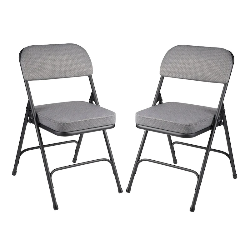 Hampden Furnishings Bernadine Collection Deluxe Fabric Padded Folding Chair, Pack of 2