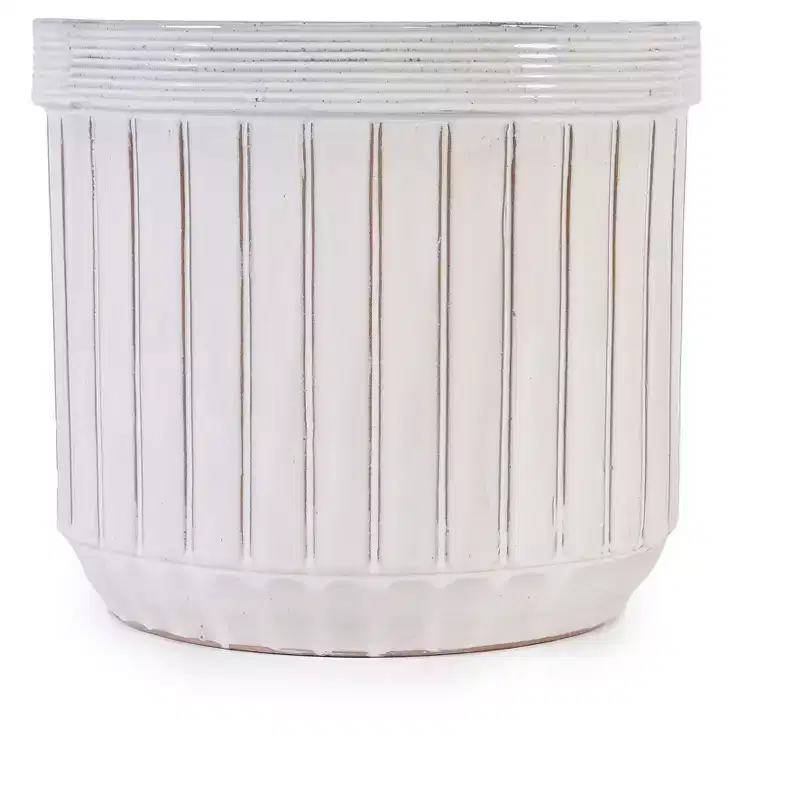 MAYEERTY 4-Piece Ceramic Flowerpot Modern Planter Cream Color for Patio Garden Windowsills
