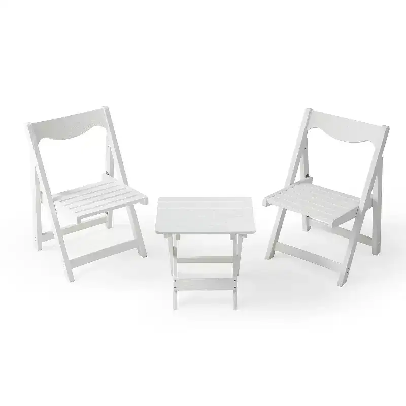 GDFStudio Matt 3pcs High Impact Polystyrene Foldable Bistro Set