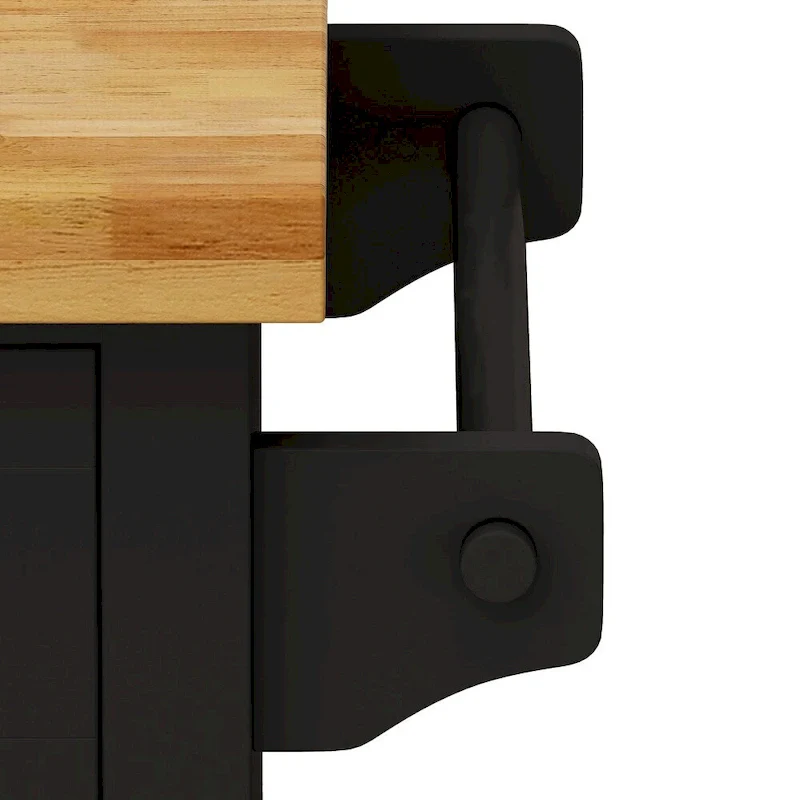 43.31 in. Kitchen Island Cart with 2 Cabinets and Spice Rack