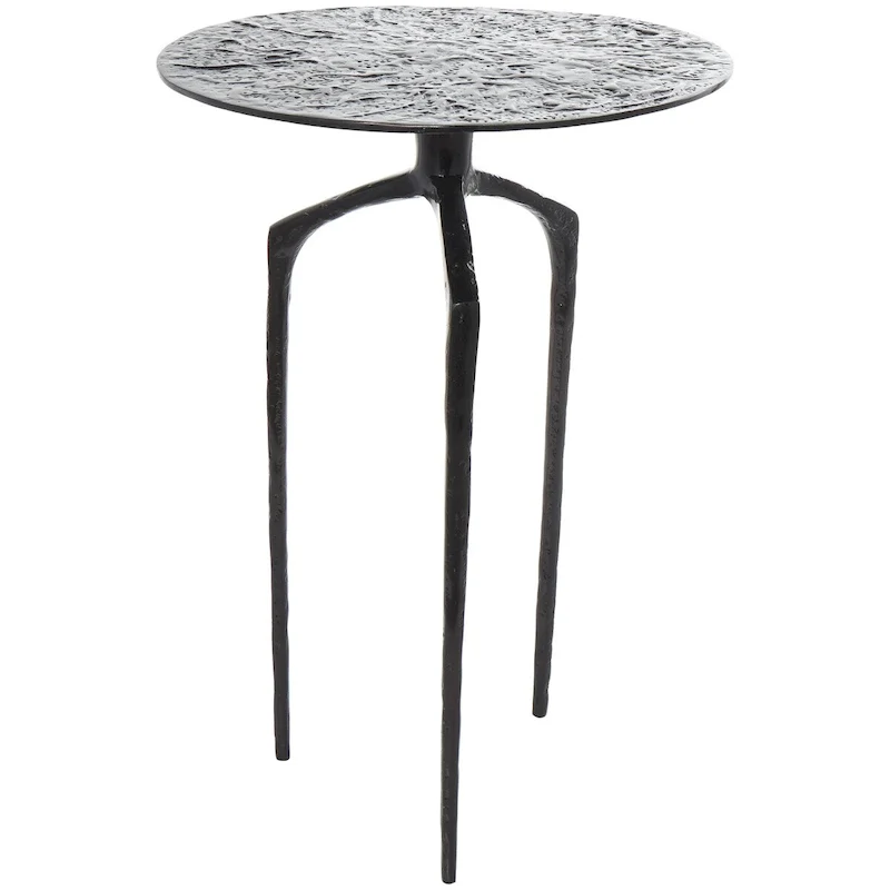 Aluminum Metal Geometric Slim Textured Side End Accent Table - Silver, Gold or Gray - Roche River Decor