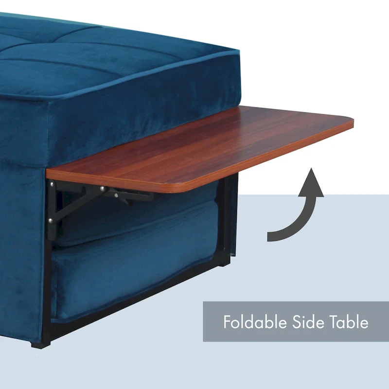 Furniture of America Hattie Assembled Convertible Cocktail Ottoman-Futon