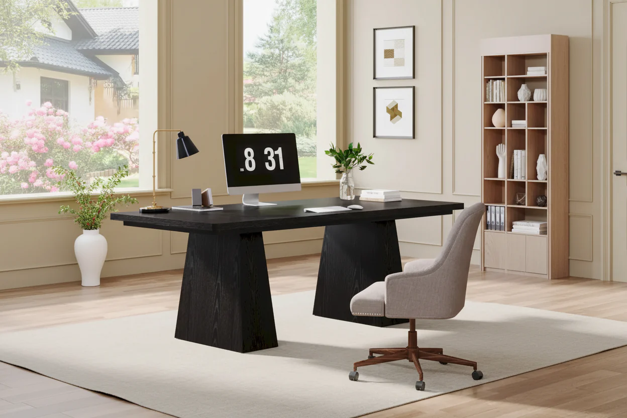 Black Rustic Computer Desk – Rustic Style, Single Use