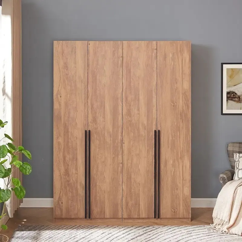 Freestanding Wardrobe Closet with Drawers and Storage Compartments – Set of 2