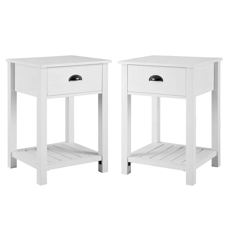 One-Drawer Farmhouse Nightstand, Set of 2
