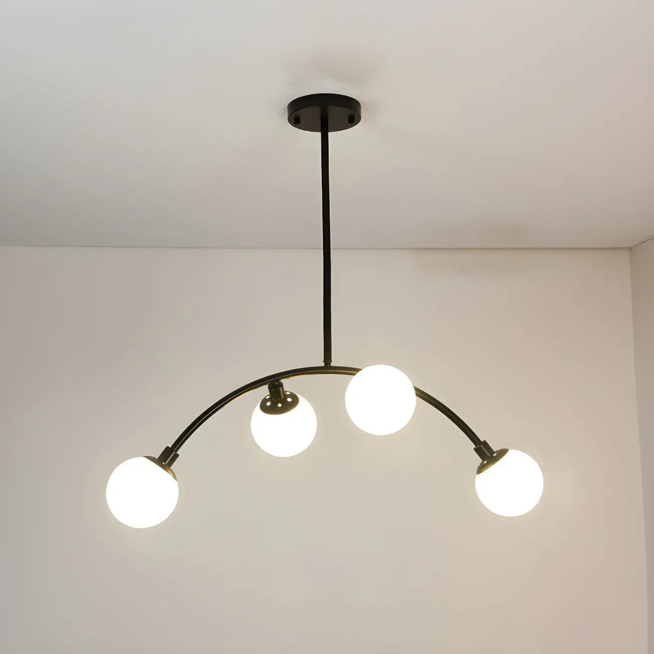 Trendy Black Glass Globe Island Pendant Light