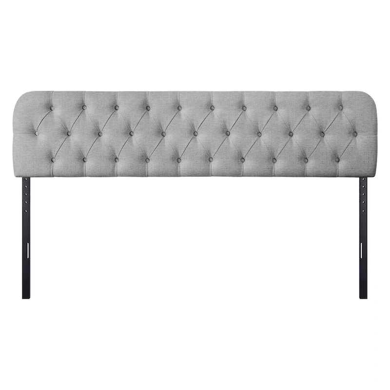 Button Tufted Upholstered Headboard Adjustable Height