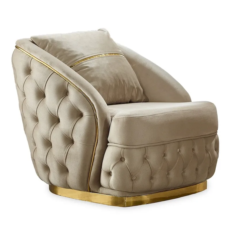 Ashlee 3-Pieces One Sofa One Loveseat One Chair Living Room Set, Tufted Back