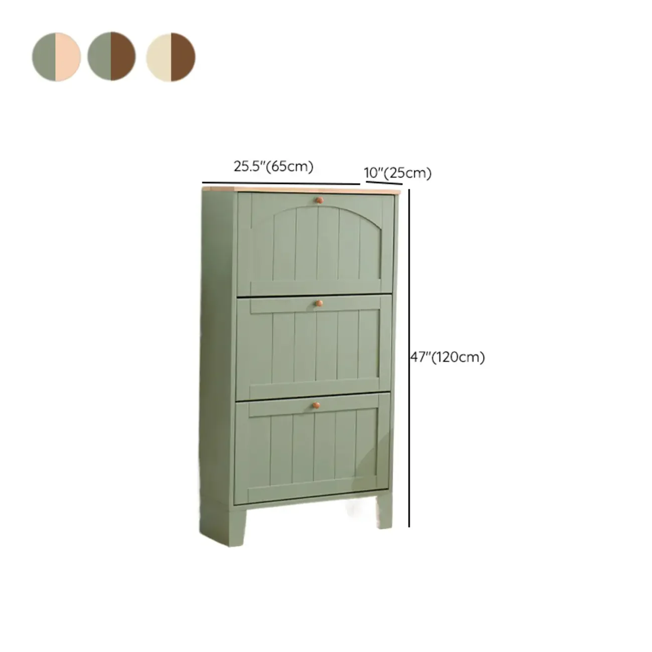 Entryway White/Tawny Wooden Wall-Mounted Shoe Cabinet