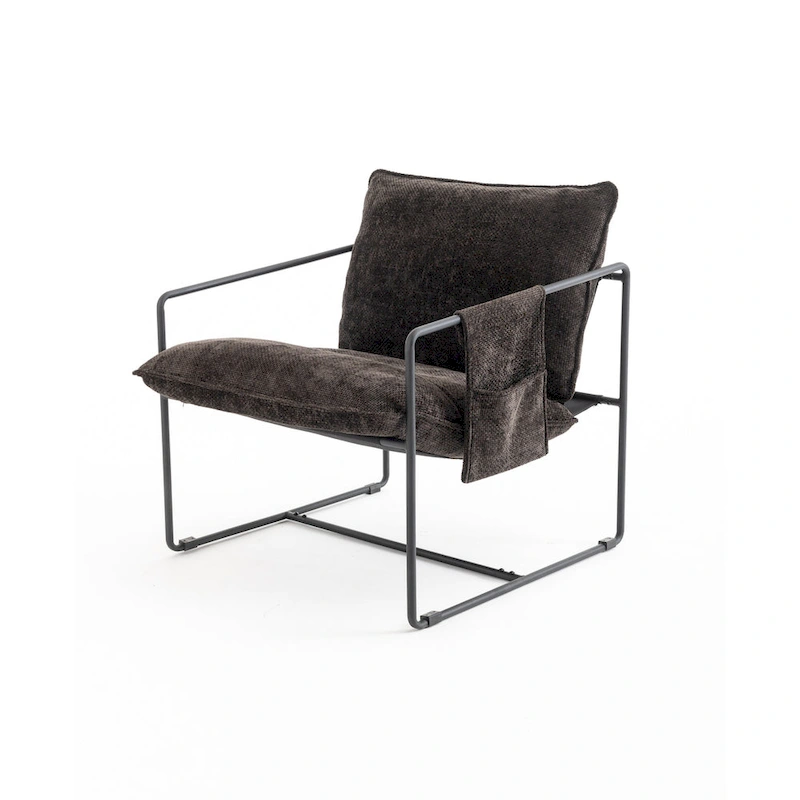 30.7 Arm Chair with Metal Frame and Gold Accents (Set of 2)