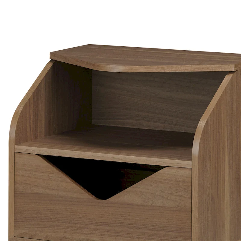 Mid-century Modern 20-inch 1-Shelf and 1-Drawer End Table