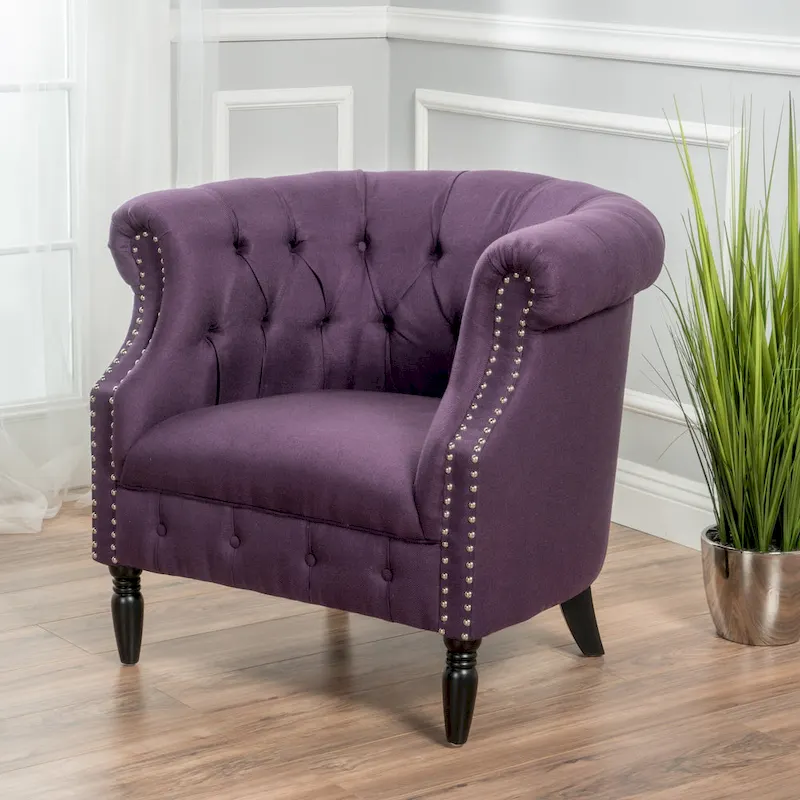 Akira Tufted Fabric Club Chair by Christopher Knight Home