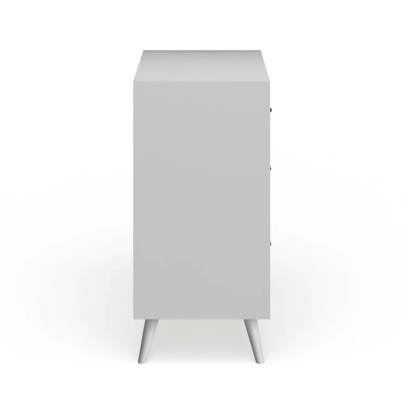 3-Drawer Wood Chest - White/Brown Mid-Century Style